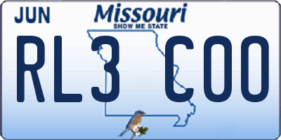 MO license plate RL3C0O