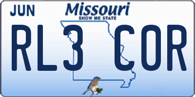 MO license plate RL3C0R