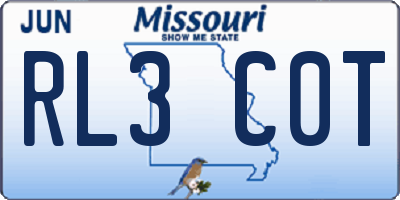 MO license plate RL3C0T