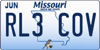 MO license plate RL3C0V