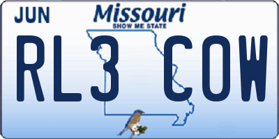 MO license plate RL3C0W