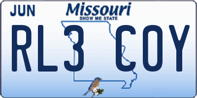 MO license plate RL3C0Y
