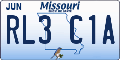 MO license plate RL3C1A
