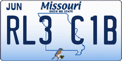 MO license plate RL3C1B