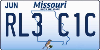 MO license plate RL3C1C