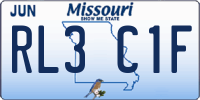 MO license plate RL3C1F