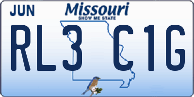 MO license plate RL3C1G