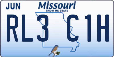 MO license plate RL3C1H