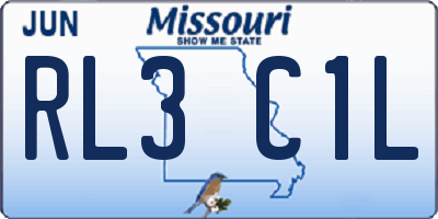 MO license plate RL3C1L