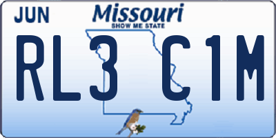 MO license plate RL3C1M