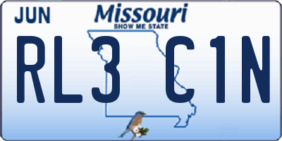 MO license plate RL3C1N