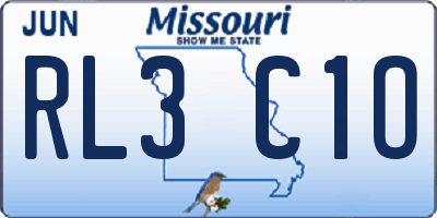 MO license plate RL3C1O