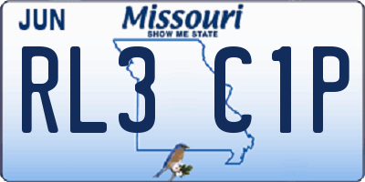 MO license plate RL3C1P