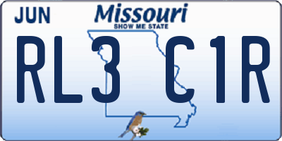 MO license plate RL3C1R