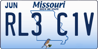 MO license plate RL3C1V