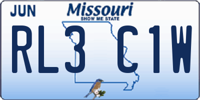 MO license plate RL3C1W