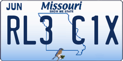 MO license plate RL3C1X