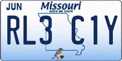 MO license plate RL3C1Y