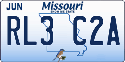 MO license plate RL3C2A