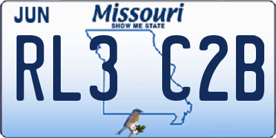 MO license plate RL3C2B