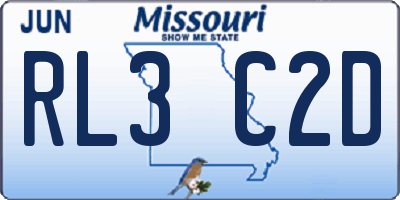 MO license plate RL3C2D