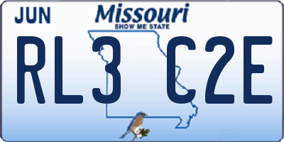 MO license plate RL3C2E