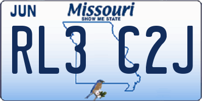 MO license plate RL3C2J