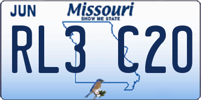 MO license plate RL3C2O