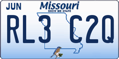 MO license plate RL3C2Q
