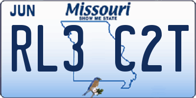 MO license plate RL3C2T