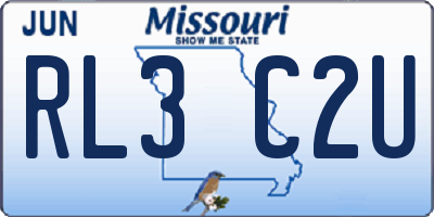 MO license plate RL3C2U