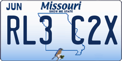 MO license plate RL3C2X