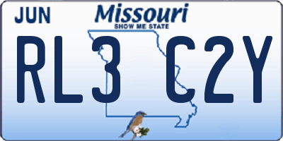 MO license plate RL3C2Y