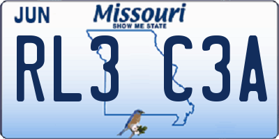 MO license plate RL3C3A