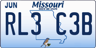 MO license plate RL3C3B