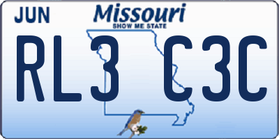 MO license plate RL3C3C