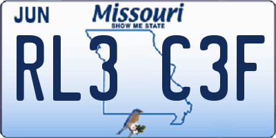 MO license plate RL3C3F