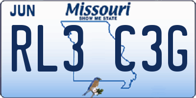MO license plate RL3C3G