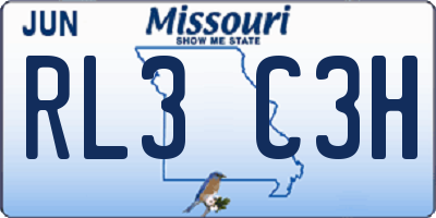 MO license plate RL3C3H