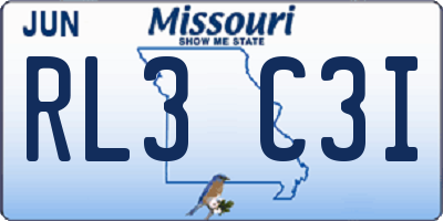MO license plate RL3C3I