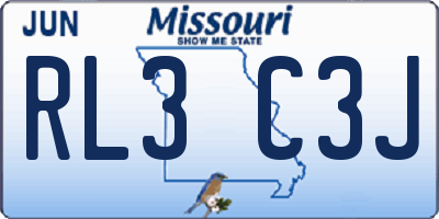 MO license plate RL3C3J