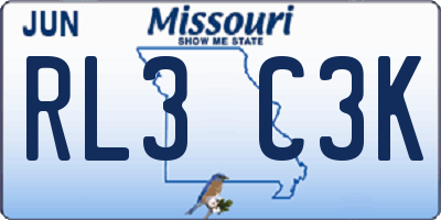 MO license plate RL3C3K