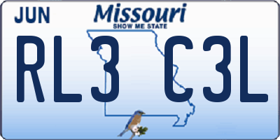 MO license plate RL3C3L