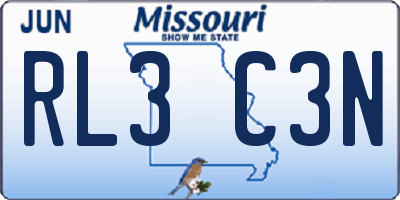 MO license plate RL3C3N