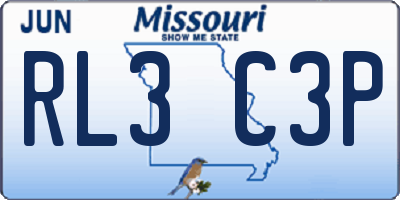 MO license plate RL3C3P