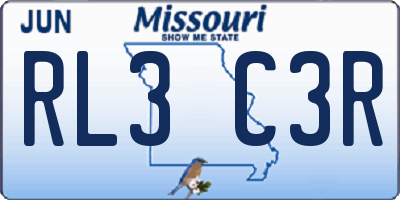 MO license plate RL3C3R
