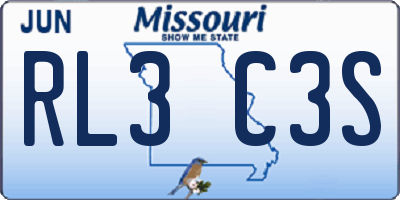 MO license plate RL3C3S