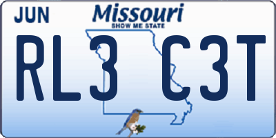 MO license plate RL3C3T