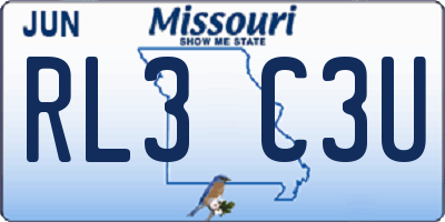 MO license plate RL3C3U
