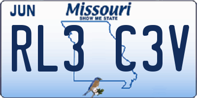 MO license plate RL3C3V